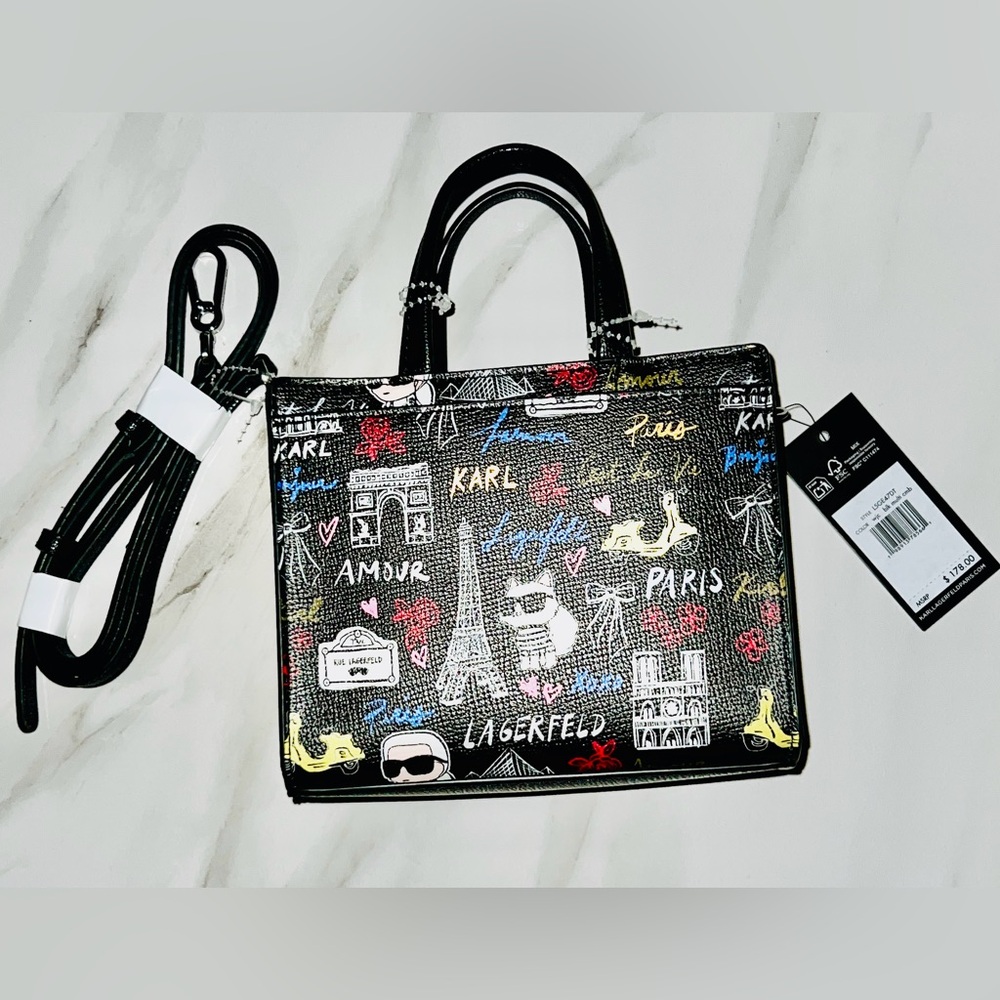 Karl Lagerfeld Black Mini Bag with Paris